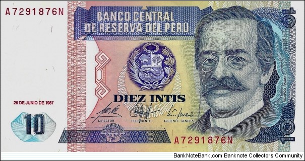 PERU 10 Intis  Banknote