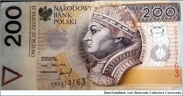 Poland 200 Złotych.
DM02213163 Banknote