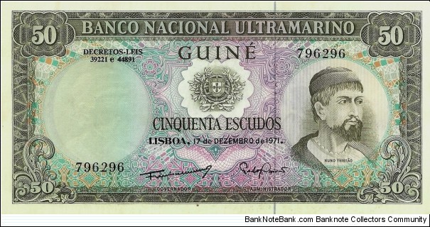 PORTUGUESE GUINEA 50 Escudos  Banknote