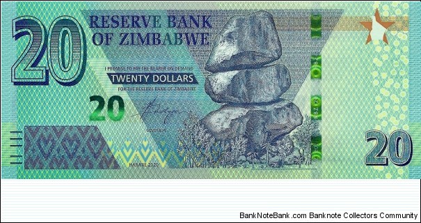 ZIMBABWE 20 Dollars  Banknote
