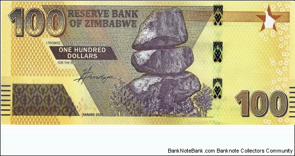 ZIMBABWE 100 Dollars Banknote