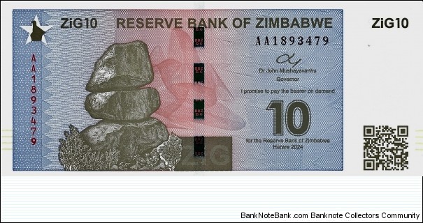 ZIMBABWE 10 Zig Banknote