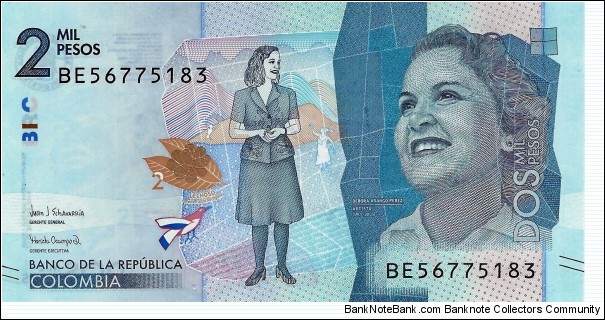 COLOMBIA 2,000 Pesos  Banknote