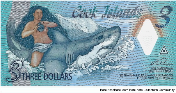 COOK ISLANDS 3 Dollars  Banknote