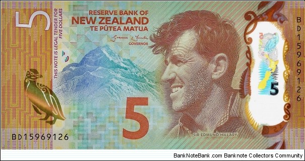 NEW ZEALAND 5 Dollars  Banknote