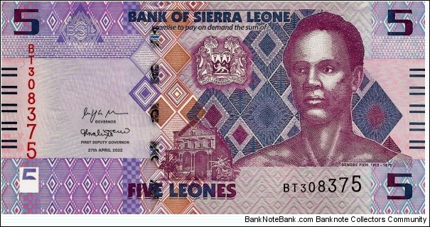 SIERRA LEONE 5 Leones  Banknote