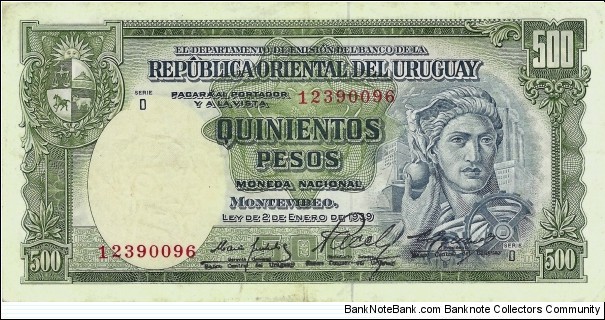 URAGUAY 500 Pesos  Banknote