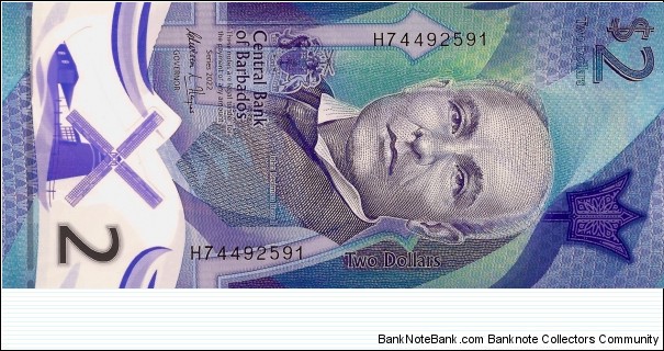 BARBADOS 2 Dollars  Banknote