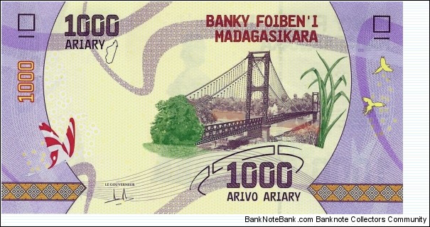 MADAGASCAR 1000 Ariary  Banknote