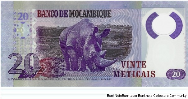 Banknote from Mozambique year 2017