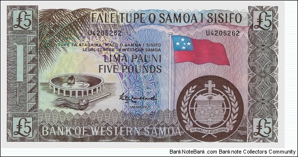 SAMOA 5 Pounds
(Commemorative Reissue) Banknote