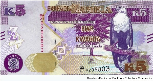 ZAMBIA 5 Kwacha Banknote