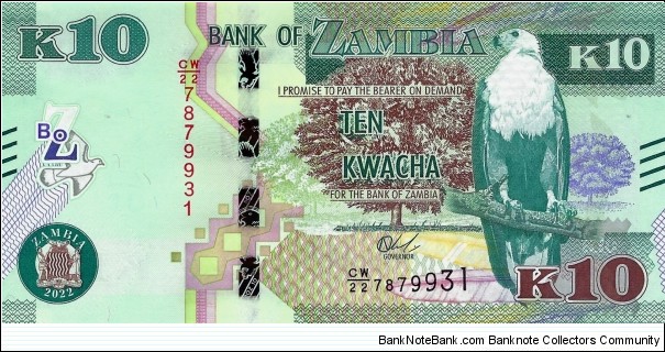 ZAMBIA 10 Kwacha Banknote
