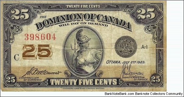 CANADA 25 Cents Banknote