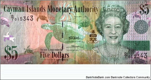 Cayman Islands 2010 5 Dollars. Banknote