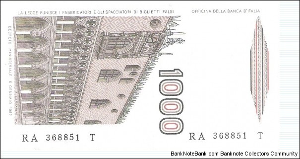 Banknote from Italy year 1982