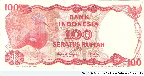 100 rupiah; 1984 Banknote