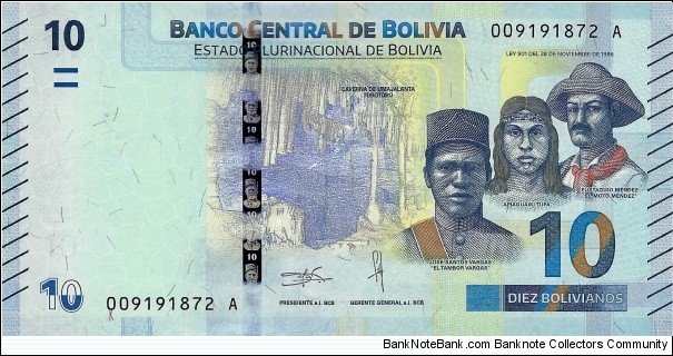 BOLIVIA 10 Bolivianos Banknote