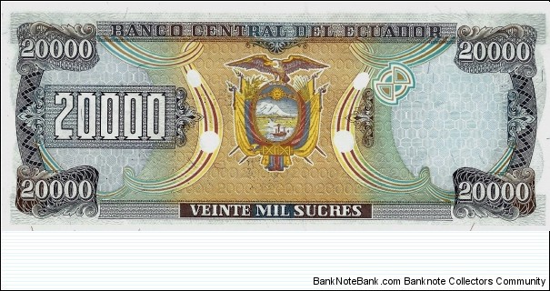 Banknote from Ecuador year 1999