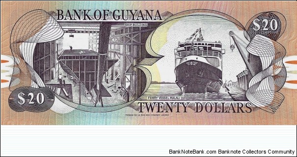 Banknote from Guyana year 1996