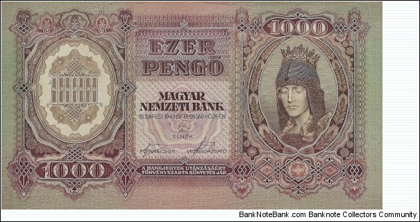 HUNGARY 1000 Pengo Banknote