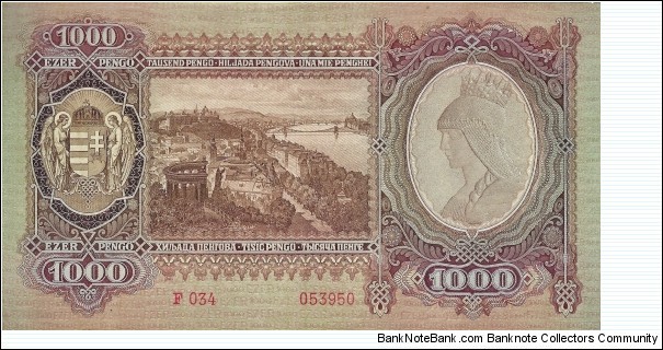 Banknote from Hungary year 1943