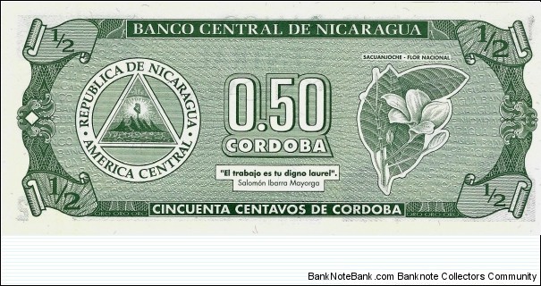Banknote from Nicaragua year 1992
