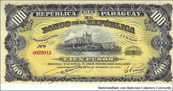 PARAGUAY 100 Pesos Banknote