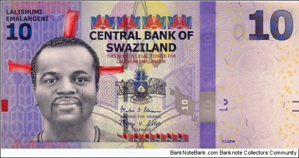 SWAZILAND 10 Emalangeni Banknote