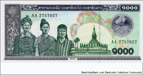 LAOS 1000 Kip Banknote