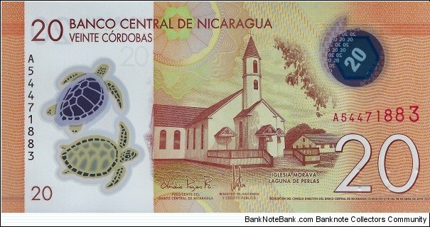 NICARAGUA 20 Cordobas Banknote