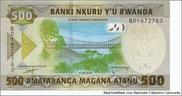 RWANDA 500 Francs Banknote