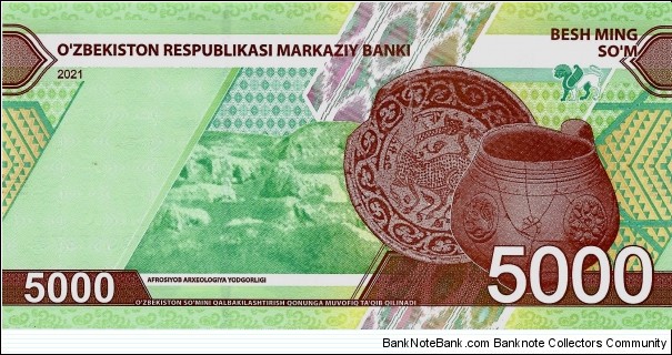 Banknote from Uzbekistan year 2021